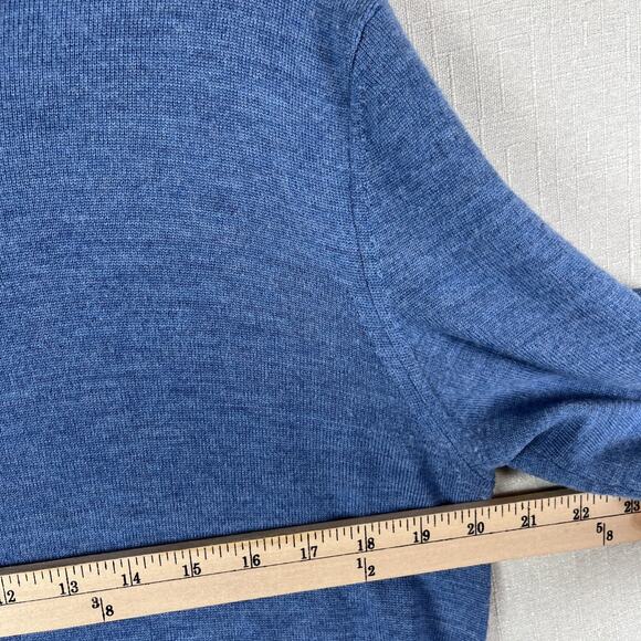 Untuckit Mens Quarter Zip Merino Wool Super Soft Dad Sweater Blue Size Medium - Picture 5 of 10